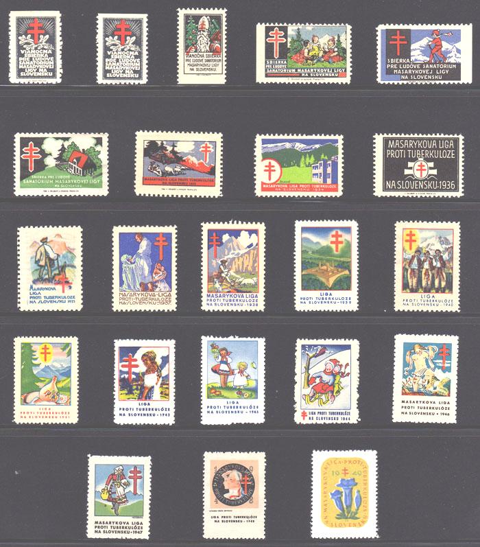 Christmas Tuberculosis Seals of Czehoslovakia - 1926-1949